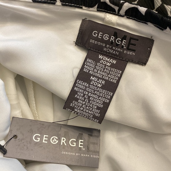 Gegrge Me by Mark Eisen woman’s white / black leaf flare uneven hem skirt 20W - Picture 6 of 11